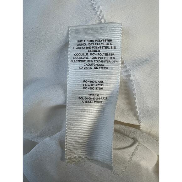 Wilfred Aritzia Soiree Cream Cropped Top XL Long Puff Sleeve Smocked - Picture 11 of 11